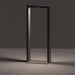 Maxi 25 Inch Black Crate & Barrel Zafferano Axis LED Outdoor Solar Lamp in black powdercoat cast aluminum with an integrated 2.2W LED behind a glass diffuser, shown in the first alternate view