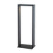 Maxi 25 Inch Black Crate & Barrel Zafferano Axis LED Outdoor Solar Lamp in sea salt-resistant black powdercoat cast aluminum with a tempered glass solar panel, shown in the main product view