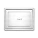 Medium Ooni Detroit Pizza Pan overhead view of the brushed stainless steel lid on its own with the ooni logo embossed in the recessed center panel.