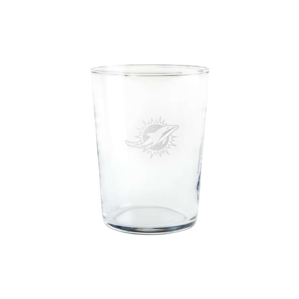 Miami Dolphins Crate & Barrel Bodega 17oz Highball Glass, Set of 4 with clear glass and team logo