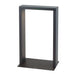 Mini 15 Inch Black Crate & Barrel Zafferano Axis LED Outdoor Solar Lamp in sea salt-resistant black powdercoat cast aluminum with a tempered glass solar panel, shown in the main product view