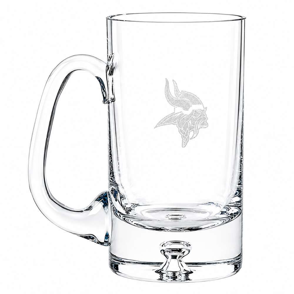 Minnesota Vikings Crate & Barrel Direction 22oz Hand-Blown Beer Mug, Set of 4 hand-blown glass with team logo