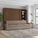 Modern Walnut Inovabed Wall Bed with Extended Sofa loft-style room with the unit closed as a sofa