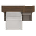 Modern Walnut Inovabed Wall Bed with Extended Sofa top-down view with the bed lowered over the sofa seat