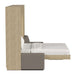 Natural Oak Inovabed Wall Bed with Extended Sofa side profile with the bed lowered