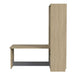Natural Oak Inovabed Wall Bed with Table and Two Narrow Flex Cabinets in side profile on a white background, closed with the tabletop projecting forward