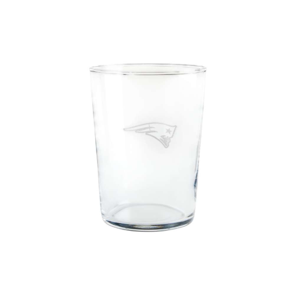 New England Patriots Crate & Barrel Bodega 17oz Highball Glass, Set of 4 with clear glass and team logo