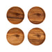 New England Patriots Crate & Barrel NFL Tondo Acacia Wood Coasters, Set of 4 with acacia wood and team logo