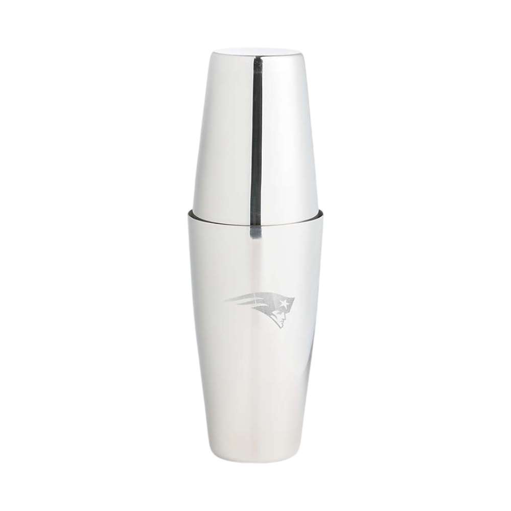 New England Patriots Crate & Barrel Stainless Steel Boston Shaker with polished stainless steel finish