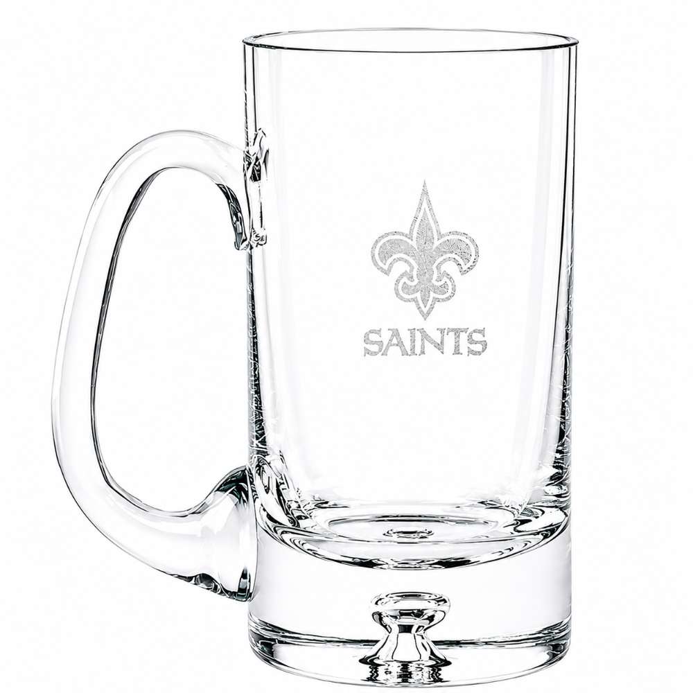 New Orleans Saints Crate & Barrel Direction 22oz Hand-Blown Beer Mug, Set of 4 hand-blown glass with team logo
