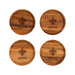 New Orleans Saints Crate & Barrel NFL Tondo Acacia Wood Coasters, Set of 4 with acacia wood and team logo