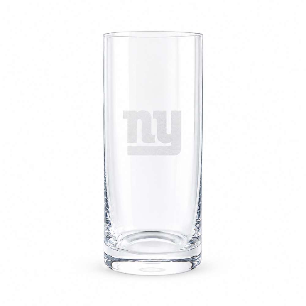 New York Giants Crate & Barrel Aspen Highball Glass Set with NFL team logo on classic 18 oz glass