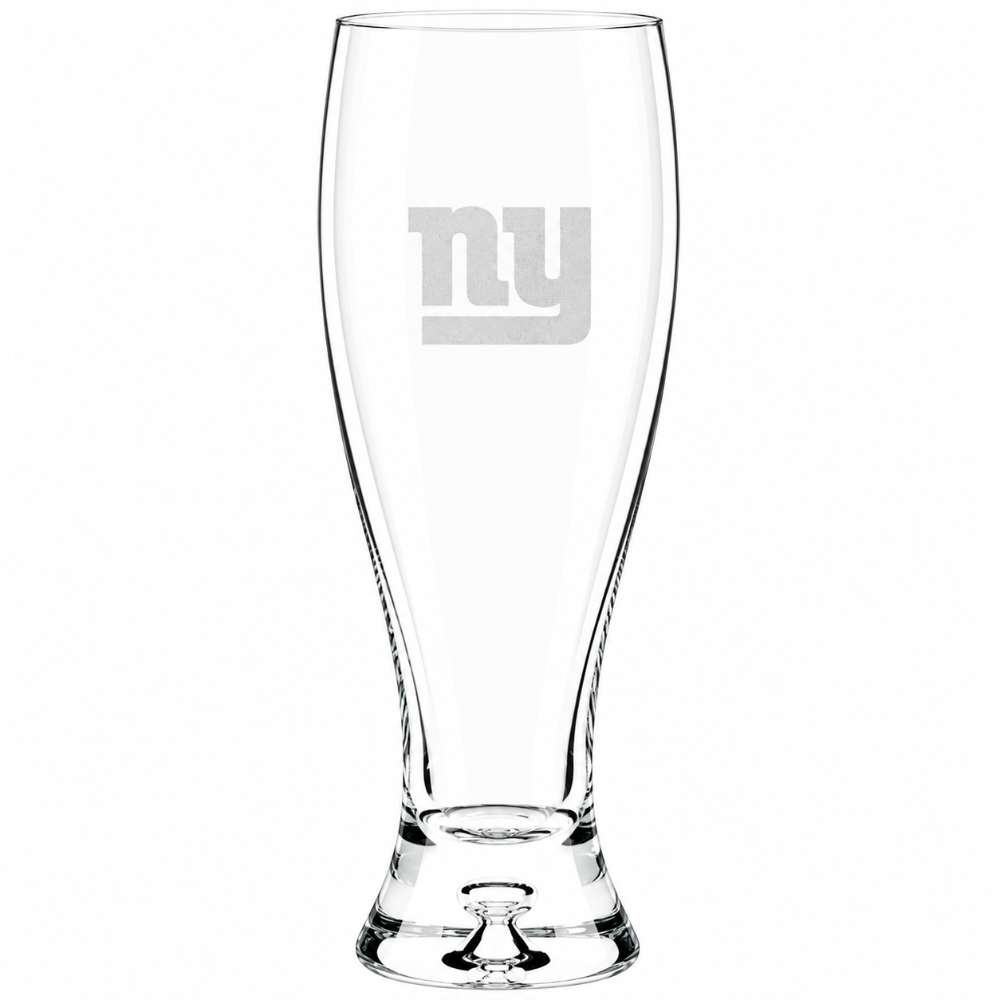 New York Giants Crate & Barrel Direction 17oz Hand-Blown Pilsner Beer Glass, Set of 4 hand-blown glass with team logo