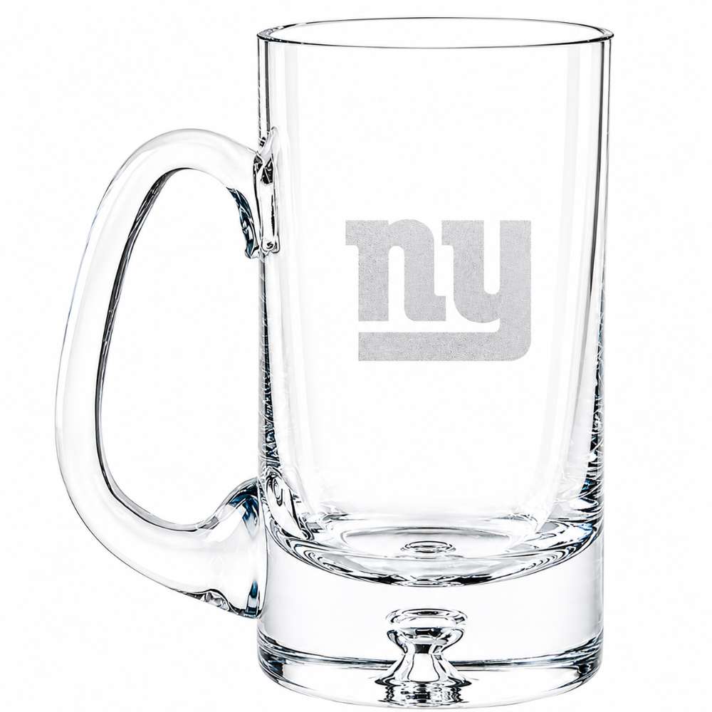 New York Giants Crate & Barrel Direction 22oz Hand-Blown Beer Mug, Set of 4 hand-blown glass with team logo