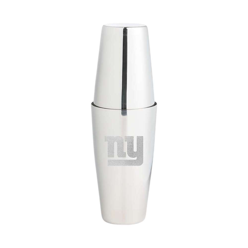 New York Giants Crate & Barrel Stainless Steel Boston Shaker with polished stainless steel finish