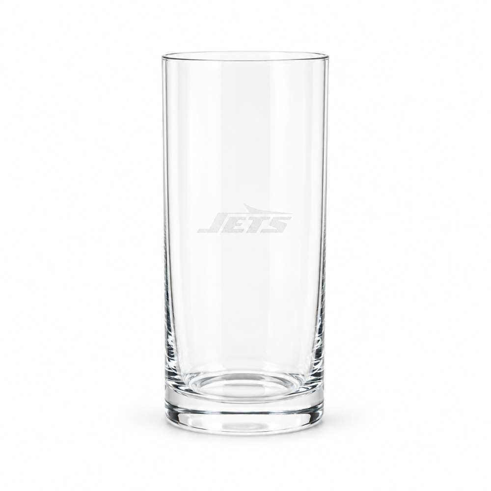 New York Jets Crate & Barrel Aspen Highball Glass Set with NFL team logo on classic 18 oz glass