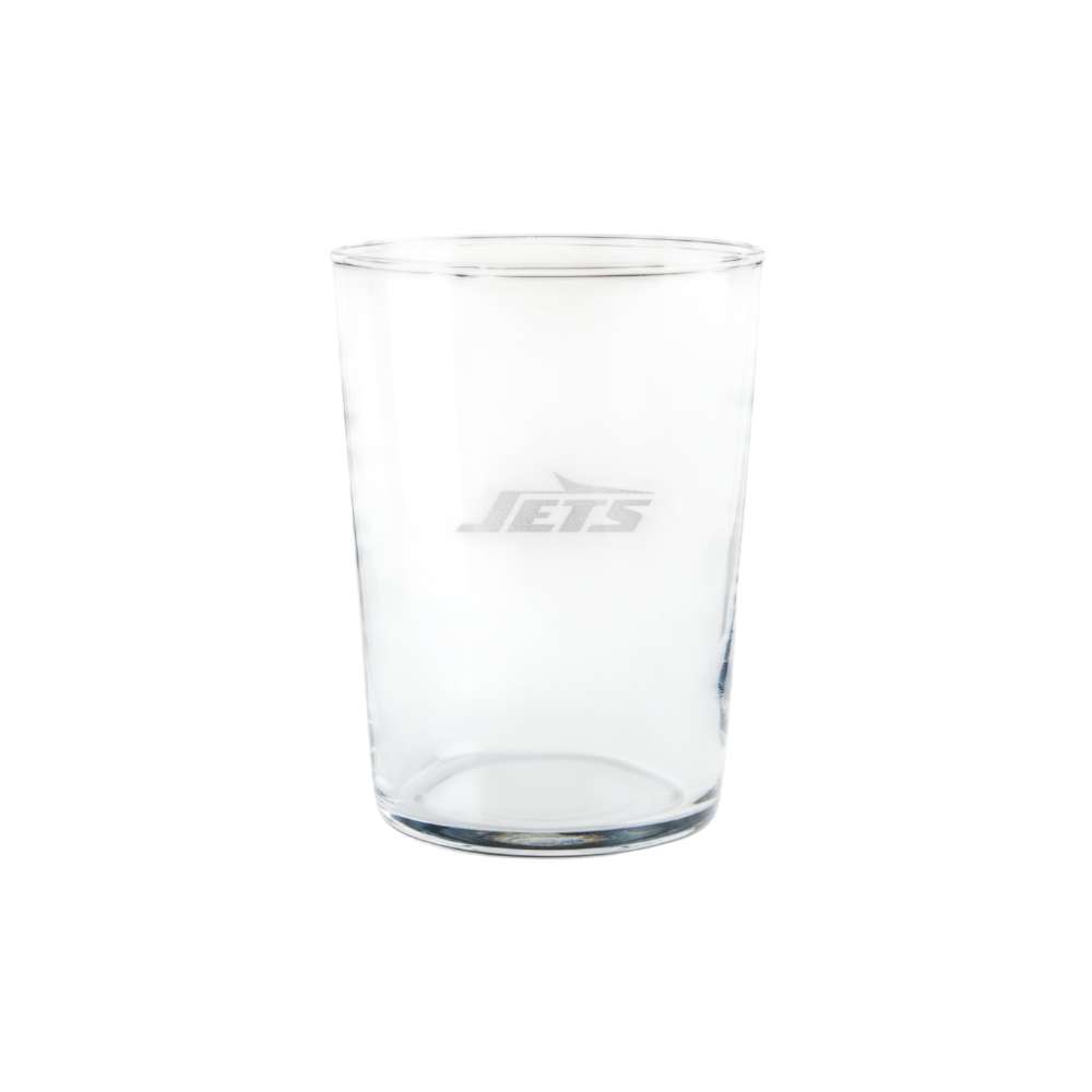 New York Jets Crate & Barrel Bodega 17oz Highball Glass, Set of 4 with clear glass and team logo