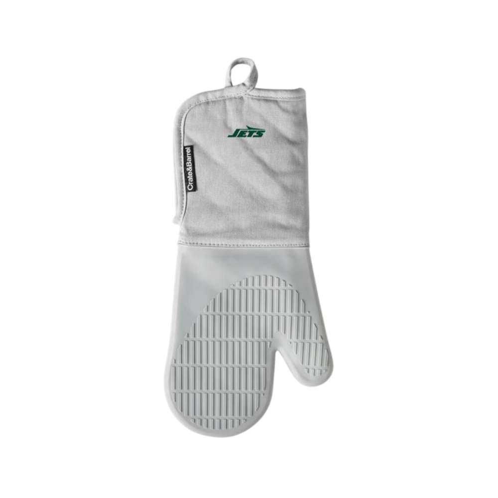 New York Jets Crate & Barrel NFL Organic Cotton Oven Mitt with Silicone Grip green and white with silicone grip