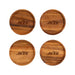 New York Jets Crate & Barrel NFL Tondo Acacia Wood Coasters, Set of 4 with acacia wood and team logo