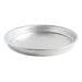 Nordic Ware Naturals 14" Deep Dish Pizza Pan at a low angle on white showing the height of the sidewall and the rolled rim.