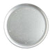 Nordic Ware Naturals 16" Air Crisper Pizza Pan seen from above on white showing the round natural aluminum pan perforated with small holes across the base.
