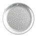 Nordic Ware Naturals 9" Air Crisper Pizza Pan seen from above on white showing the small round natural aluminum pan perforated across the center.