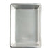 Nordic Ware Naturals Detroit-Style Pizza Pan seen from above on white showing the rectangular natural aluminum pan with straight sides and the Nordic Ware stamp in the base.