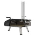 Ooni Karu 2 Pizza Oven angled view with the door off showing the beige stone baking floor and the stainless interior.