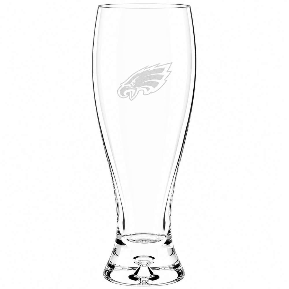 Philadelphia Eagles Crate & Barrel Direction 17oz Hand-Blown Pilsner Beer Glass, Set of 4 hand-blown glass with team logo