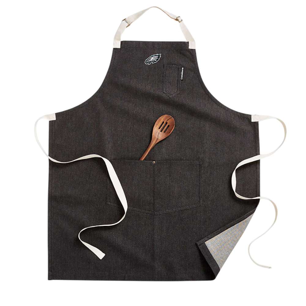 Philadelphia Eagles Crate & Barrel NFL Organic Cotton Kitchen Apron with Pockets black organic cotton denim with adjustable straps and pockets