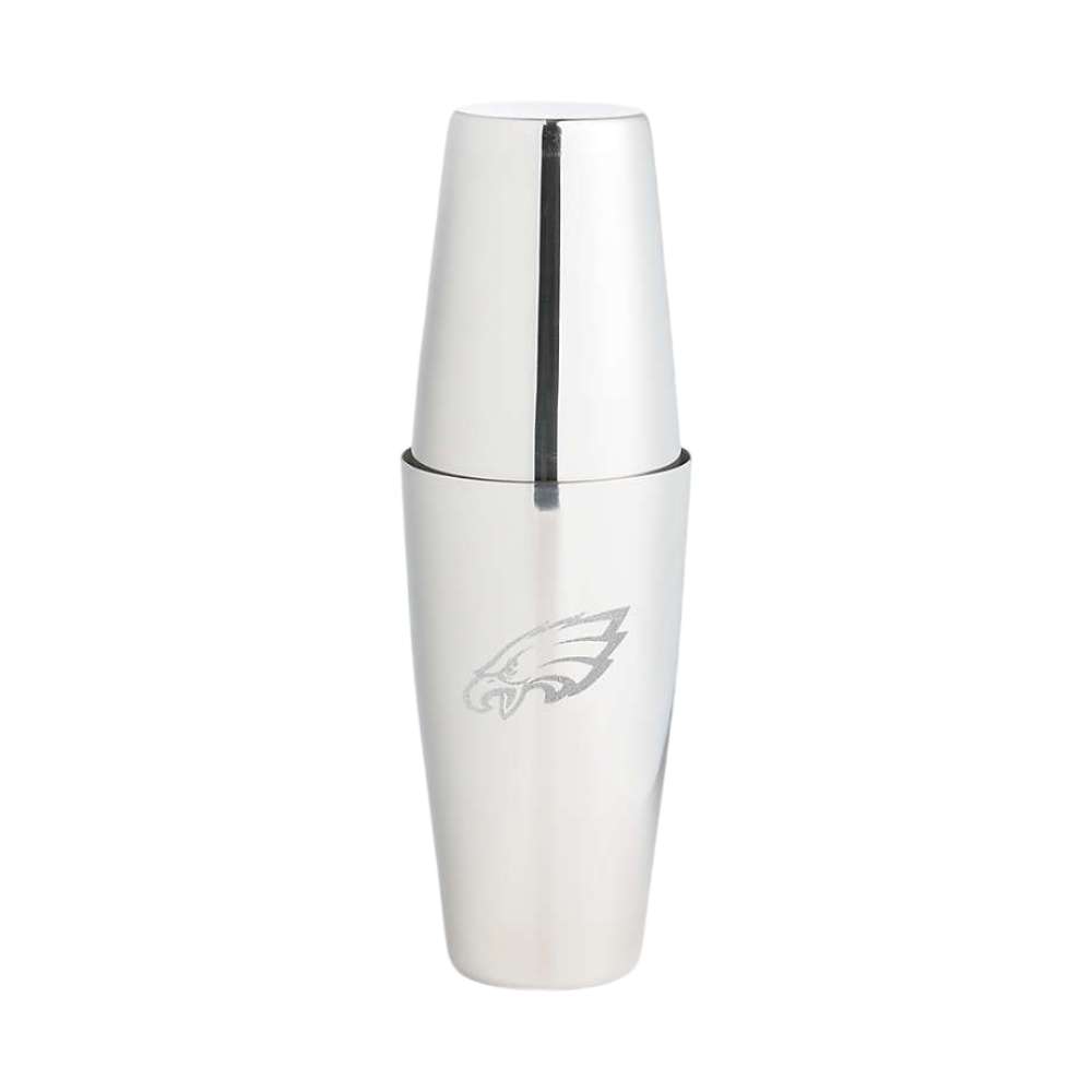 Philadelphia Eagles Crate & Barrel Stainless Steel Boston Shaker with polished stainless steel finish