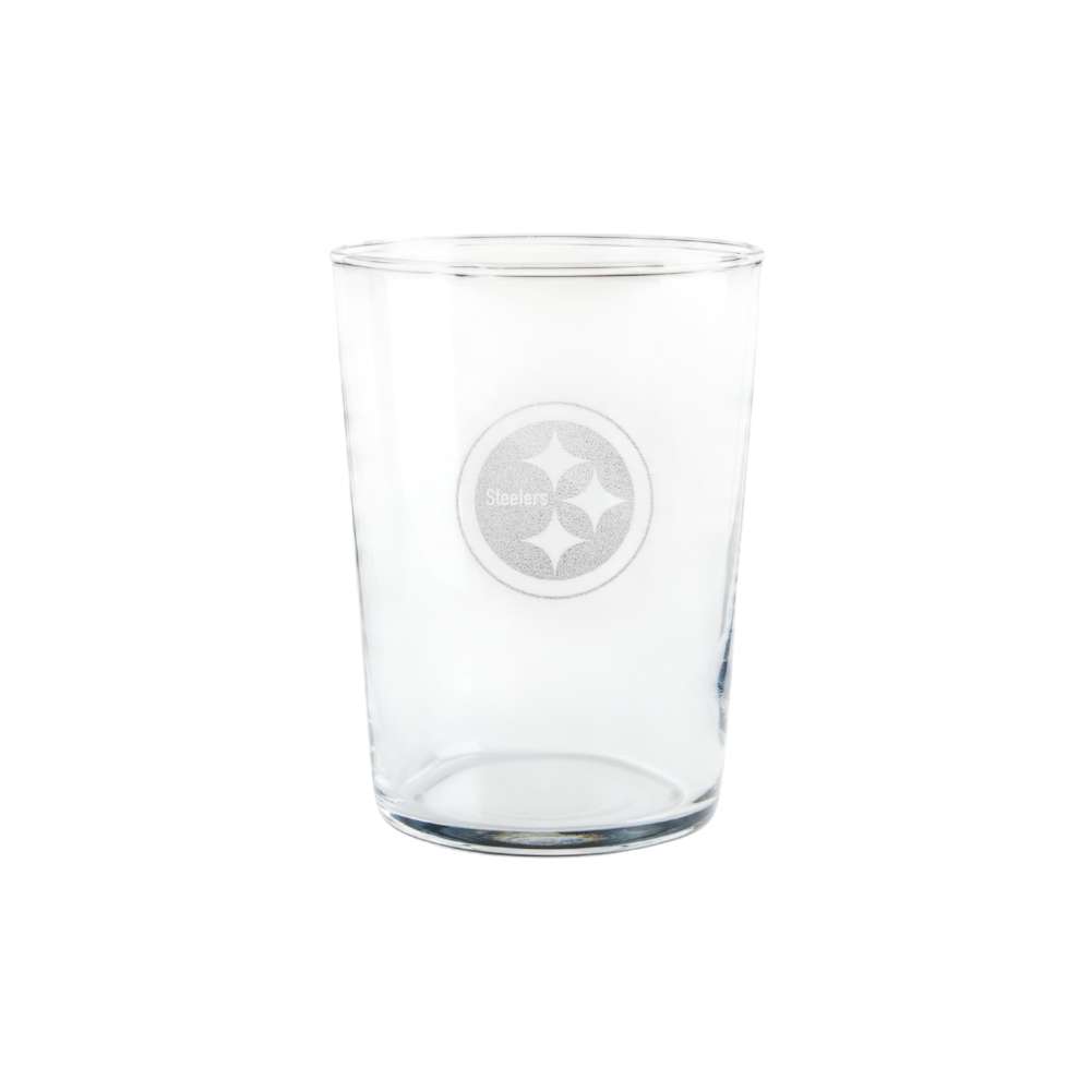 Pittsburgh Steelers Crate & Barrel Bodega 17oz Highball Glass, Set of 4 with clear glass and team logo