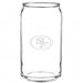 San Francisco 49ers Crate & Barrel Beer Can 16oz Glass, Set of 4 with NFL team logo