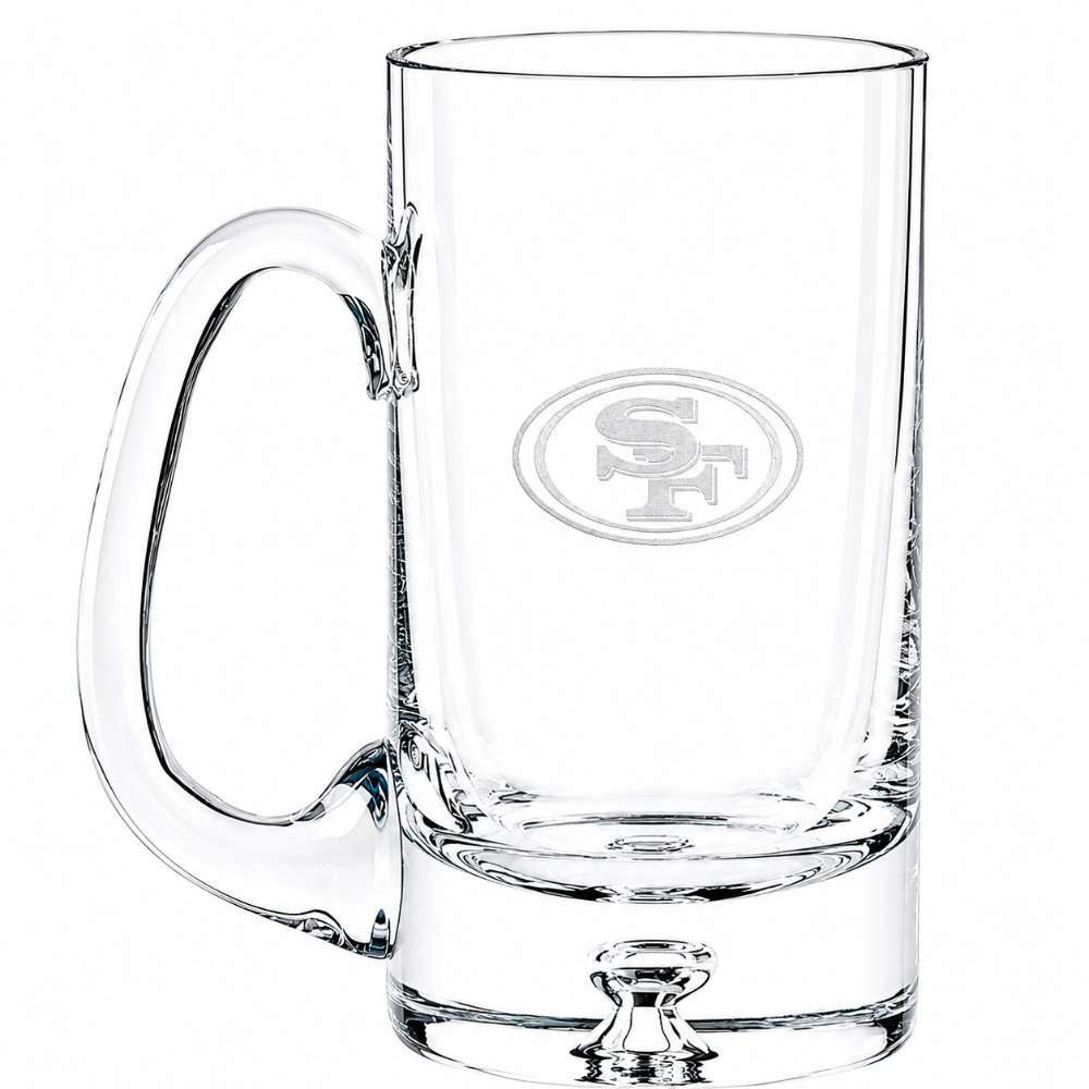 San Francisco 49ers Crate & Barrel Direction 22oz Hand-Blown Beer Mug, Set of 4 hand-blown glass with team logo