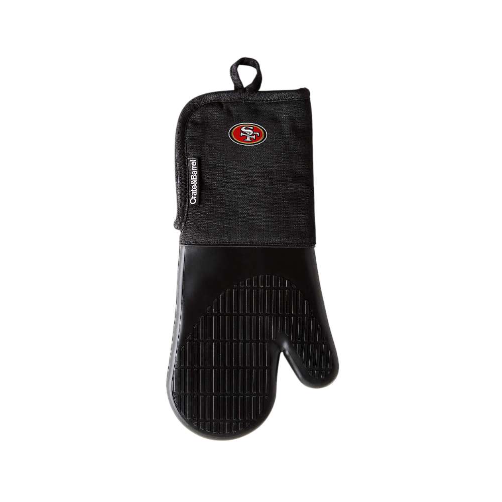 San Francisco 49ers Crate & Barrel NFL Organic Cotton Oven Mitt with Silicone Grip red and gold with silicone grip