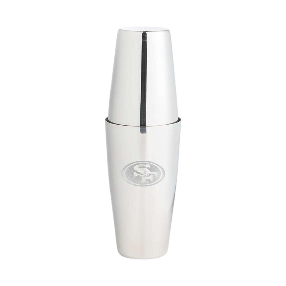 San Francisco 49ers Crate & Barrel Stainless Steel Boston Shaker with polished stainless steel finish