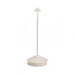 Sand Brown Crate & Barrel Pina Pro Metal Table Lamp by Zafferano America with a conical base, slender tube and mini taper shade