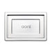 Small Ooni Detroit Pizza Pan overhead view of the brushed stainless steel lid on its own with the ooni logo embossed in the recessed center panel.
