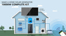 Specifications and wiring diagram graphic for the Sun Gold Power 10000W 48VDC 120V/240V LifePo4 25.6KWH Lithium Battery Off-Grid Solar Kit.
