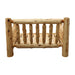 Fireside Lodge Cedar Log Loveseat appears without cushions, revealing its sturdy cedar-log frame with vertical log spindles on the back