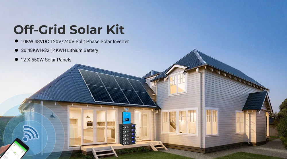 System overview diagram comparing the SGR-10K25S and SGR-10K25T configurations of the Sun Gold Power 10000W 48VDC 120V/240V LifePo4 25.6KWH Lithium Battery Off-Grid Solar Kit.
