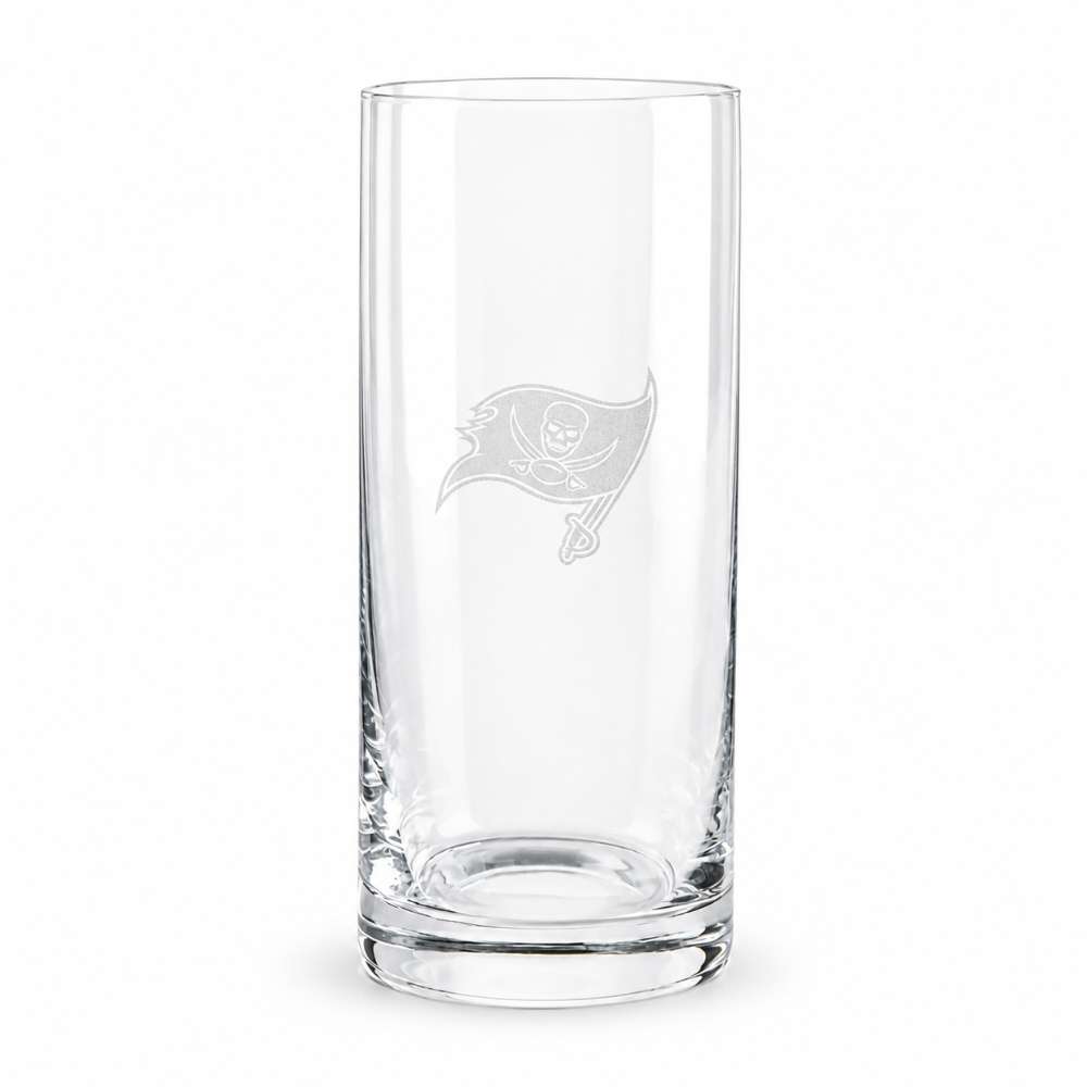 Tampa Bay Buccaneers Crate & Barrel Aspen Highball Glass Set with NFL team logo on classic 18 oz glass
