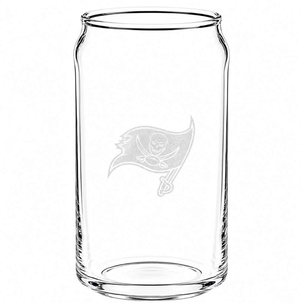 Tampa Bay Buccaneers Crate & Barrel Beer Can 16oz Glass, Set of 4 with NFL team logo