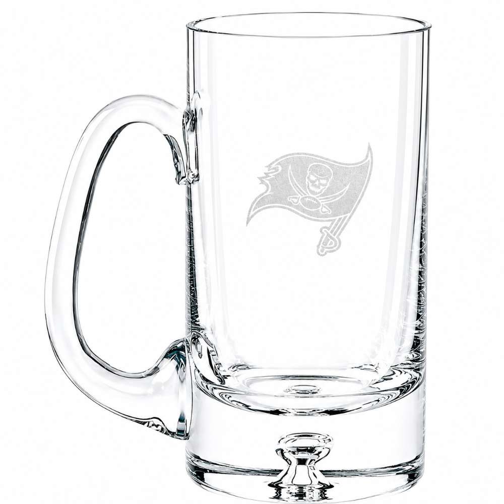 Tampa Bay Buccaneers Crate & Barrel Direction 22oz Hand-Blown Beer Mug, Set of 4 hand-blown glass with team logo