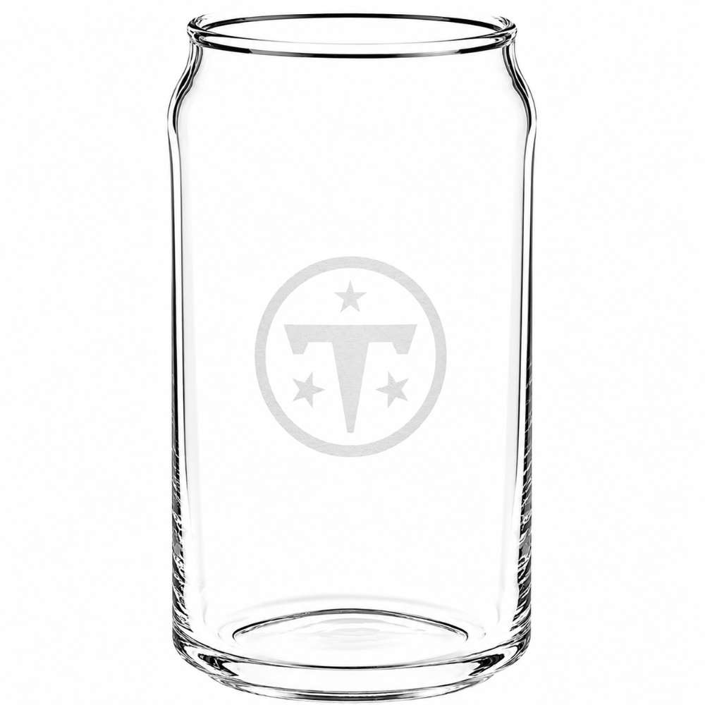 Tennessee Titans Crate & Barrel Beer Can 16oz Glass, Set of 4 with NFL team logo