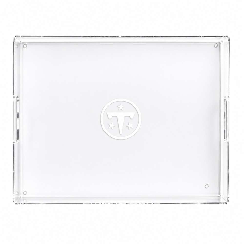 Tennessee Titans Crate & Barrel NFL Large Rectangle Acrylic Decorative Tray with team logo on white acrylic