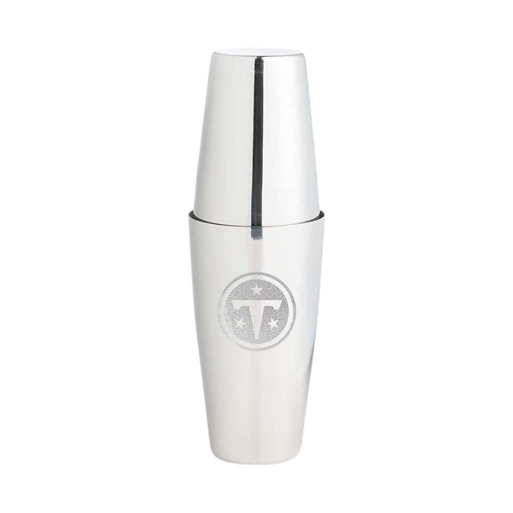 Tennessee Titans Crate & Barrel Stainless Steel Boston Shaker with polished stainless steel finish