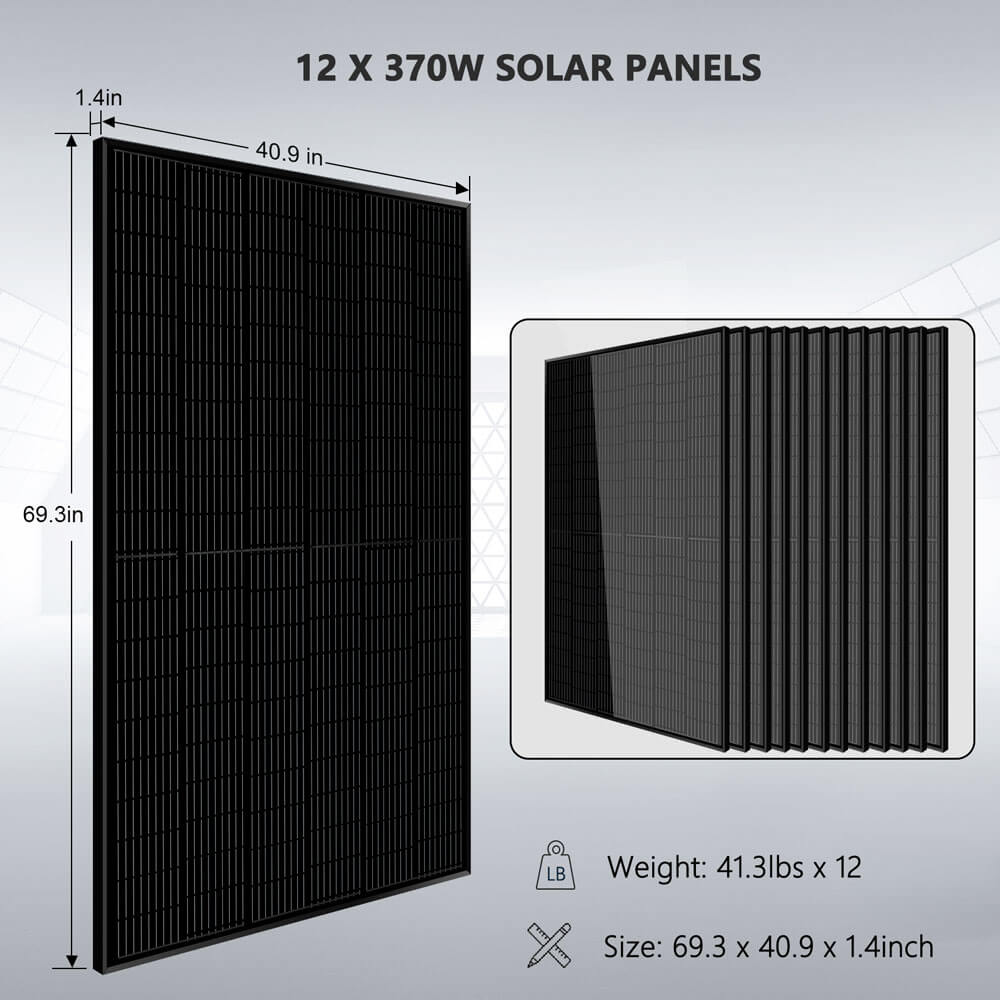 Two paralleled 6500W 48VDC split-phase inverters featured in the Sun Gold Power 13000W 48VDC 120V/240V 20.48KWH PowerWall Lithium Battery 4440W Solar Panel Off-Grid Solar Kit