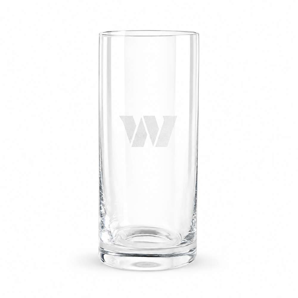 Washington Commanders Crate & Barrel Aspen Highball Glass Set with NFL team logo on classic 18 oz glass