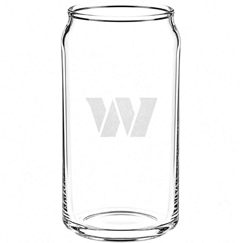 Washington Commanders Crate & Barrel Beer Can 16oz Glass, Set of 4 with NFL team logo
